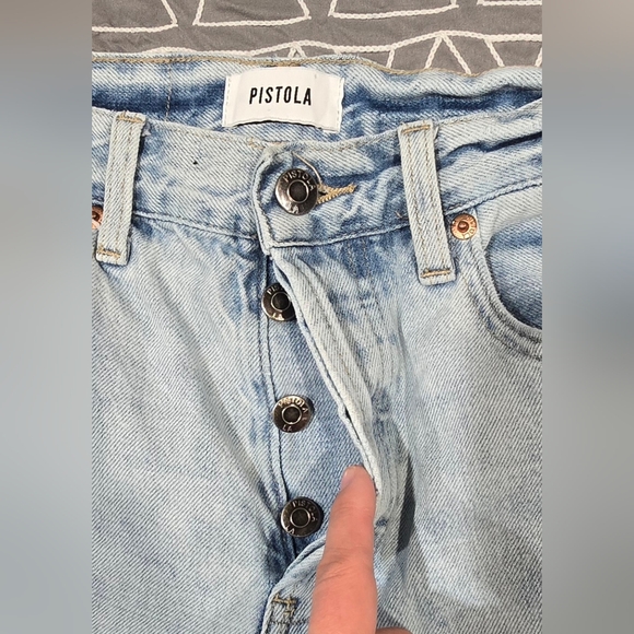 Pistola Cassie Super High Rise Straight Leg Distressed Jeans Size 26 - Picture 7 of 9